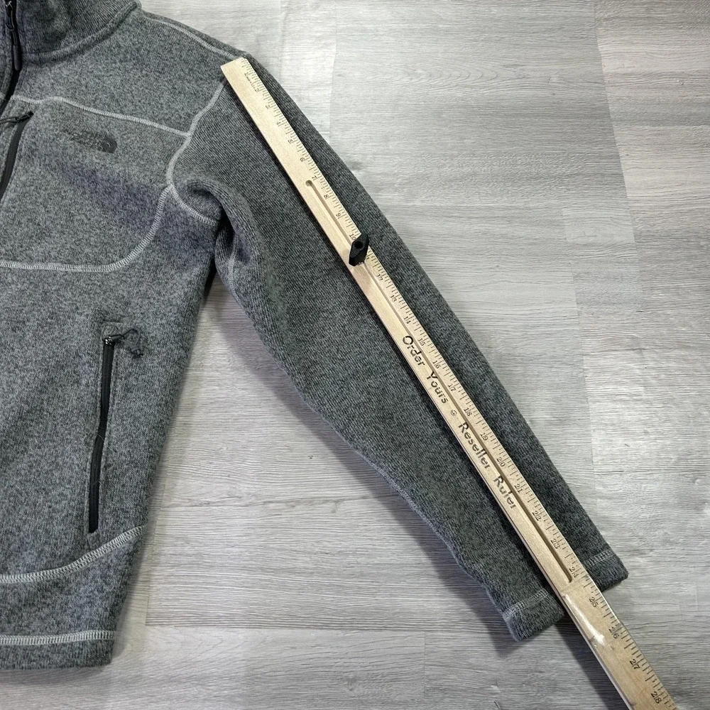 The North Face Jacket Mens Medium‎ Gray Fleece Windbreaker Full Zip Pockets